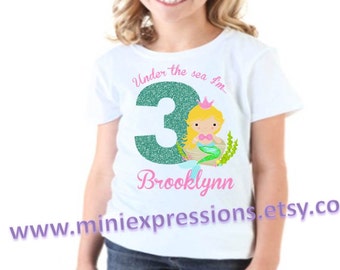 Personalized Mermaid Birthday shirt