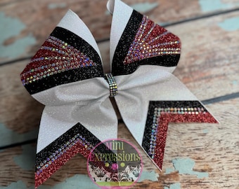 El poderoso lazo de porristas con purpurina de colores personalizados. Elige tus colores. / Porristas Allstar / Porristas escolares / Porristas de competencia / Porristas laterales.