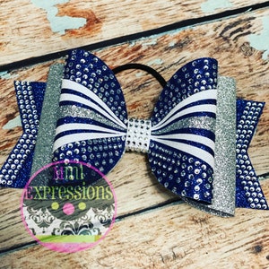 Large Dolly rhinestone Tailless Cheer Bow Custom colors Cheerleader Allstar cheerleading School cheer