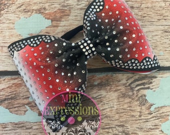 Large Rhinestone Tailless Cheer Bow cheerleader competition bow