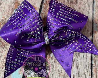 Large Satin Rhinestone Cheer Bow