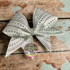 Large Satin Rhinestone Cheer Bow