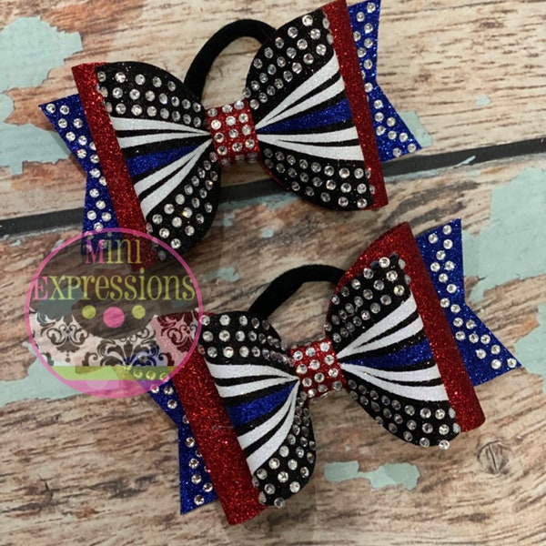 Rhinestone Tailless Cheer Bow competition bow allstar cheerleading school cheer custom bow team bow pigtail bows fun buns