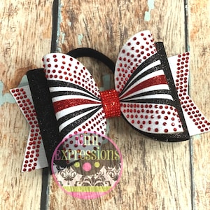 Custom rhinestone Dolly Tailless Cheer Bow/ Allstar Cheer/ Competition Cheer/ School Cheer