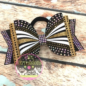 Custom rhinestone Dolly Tailless Cheer Bow