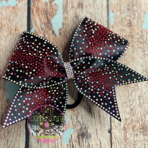 Red Ombré Rhinestone Cheer Bow  Cheerleading/ cheer bows/ competition bow/ school cheer/ allstar