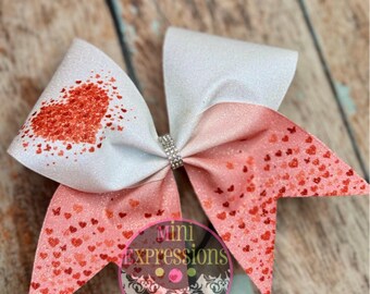 Lazo de porristas de corazones dulces / Lazo de equipo / Brillantina para la línea lateral de porristas escolares