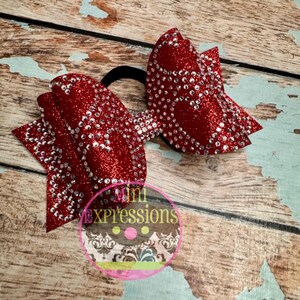 Custom rhinestone Dolly Tailless Cheer Bow