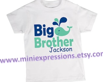 Whale Big Brother shirt Personalized
