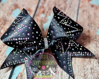 The WoW Large Satin Rhinestone Cheer Bow AllStar cheer Cheerleading