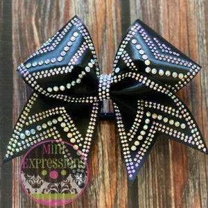 Large Satin Rhinestone Cheer Bow