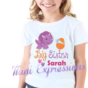 Big Sister Dinosaur Personalized Shirt pregnancy announcement Tshirt