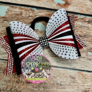 Large Dolly rhinestone Tailless Cheer Bow Custom colors Cheerleader Allstar cheerleading School cheer