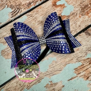 Large Dolly rhinestone Tailless Cheer Bow Custom colors Cheerleader Allstar cheerleading School cheer