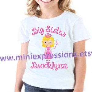 Princess BIG SISTER  shirt Personalized