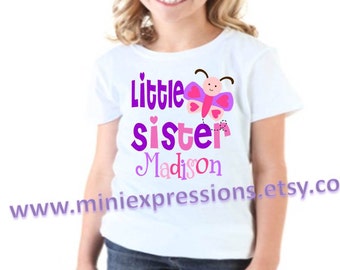 Little SISTER  Butterfly Personalzied shirt