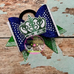 Custom rhinestone Dolly Tailless Cheer Bow