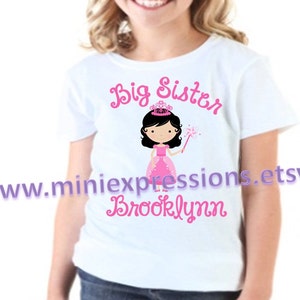 Princess BIG SISTER  shirt Personalized