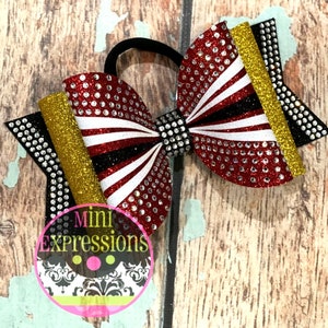 Large Dolly rhinestone Tailless Cheer Bow allstar cheerleading competition cheer school cheer team bow comp bow
