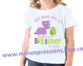 Personalized BIG Sister Dino shirt