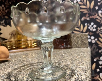 Vintage Indiana Glass Co Teardrop pedestal compote