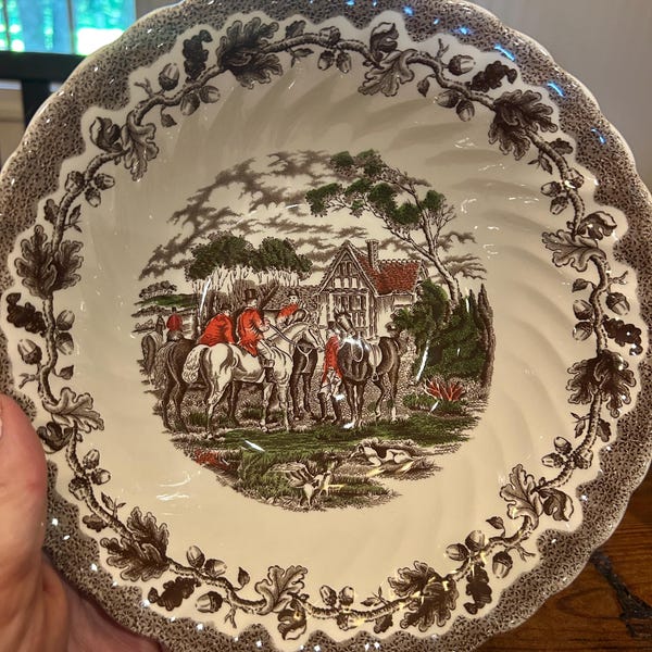 Cuenco vintage Churchill «The Meet» – Colección Country Life – Hecho en Inglaterra