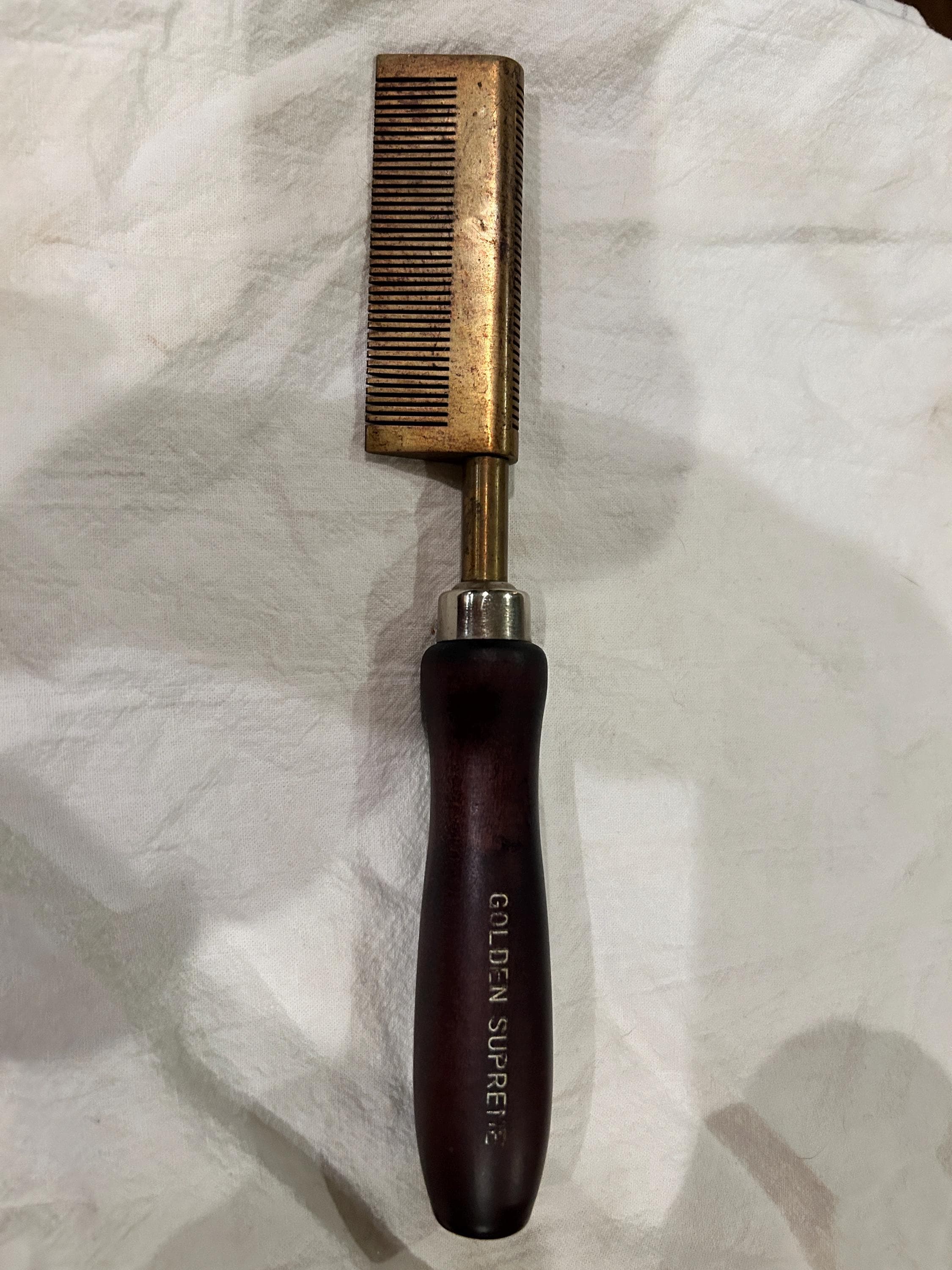 Vintage Golden Supreme Brass Hot Comb - Etsy