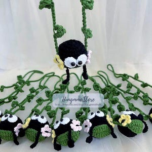 Crochet Soot Sprite Car Mirror Hanging, Car Charm