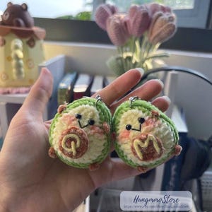 Personalized Crochet Avocado Keychain – Handmade Initial Bag Charm