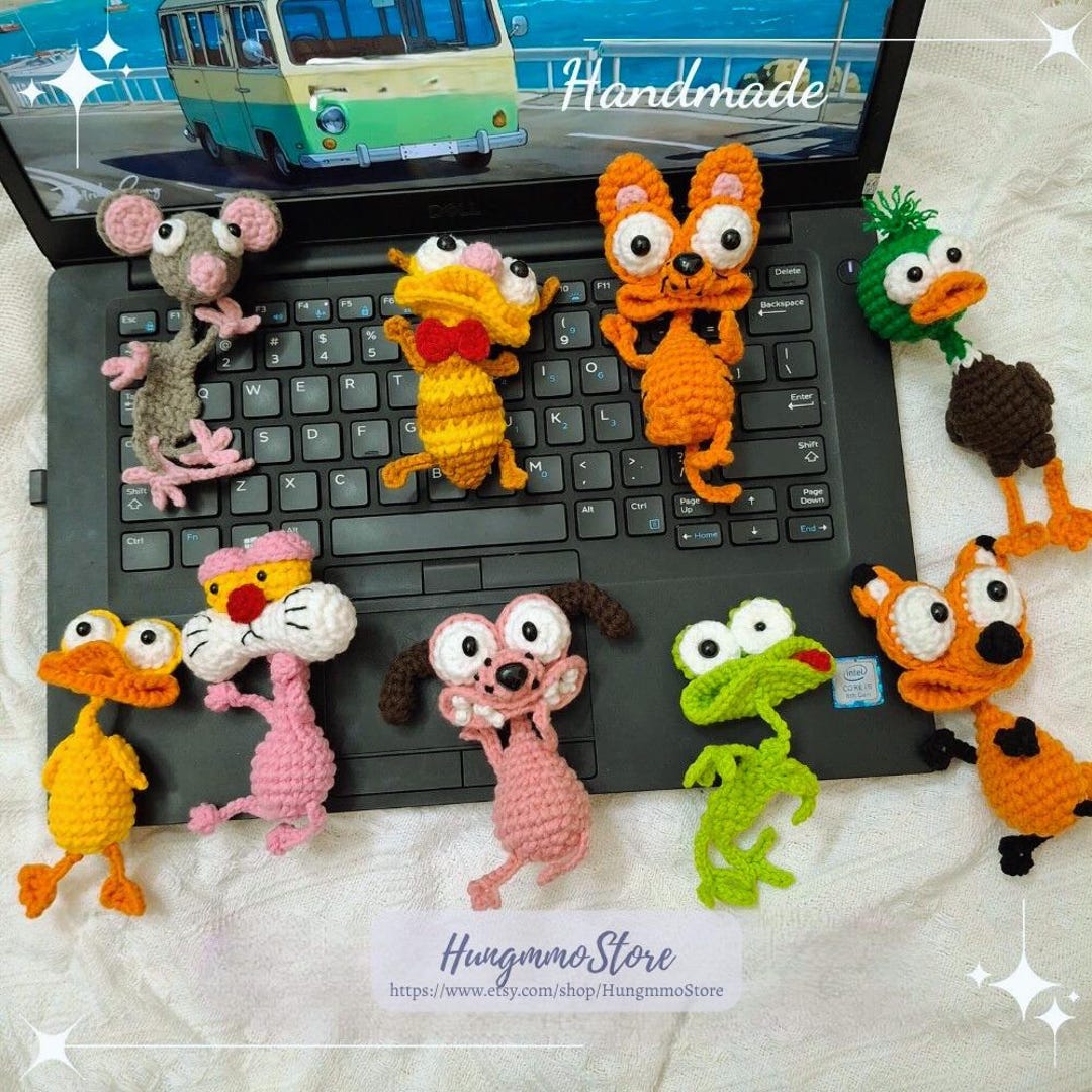 Inanimate Keychains Handmade Crochet Cartoon Frog, Duck, and Inanimate Animal Keychains ...