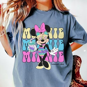 Minnie Retro Summer Comfort Colors Shirt, Minnie Beach Shirt, Summer Vibes Shirt, Beach Vacation, Disneyland Trip, Disney Holiday Shirt
