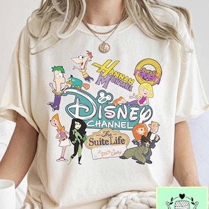 Groupe de personnages de dessins animés Disney Channel Hannah Montana Lizzie McGuire Phineas Ferb chemise, chemise What Dreams Are Made Of, chemise voyage Disney