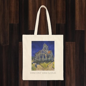 Vincent van Gogh Tragetasche | Die Kirche in Auvers-sur-Oise (1890) | Museum Qualität Tote | Umweltfreundliche Leinwand | KOSTENLOSER VERSAND!