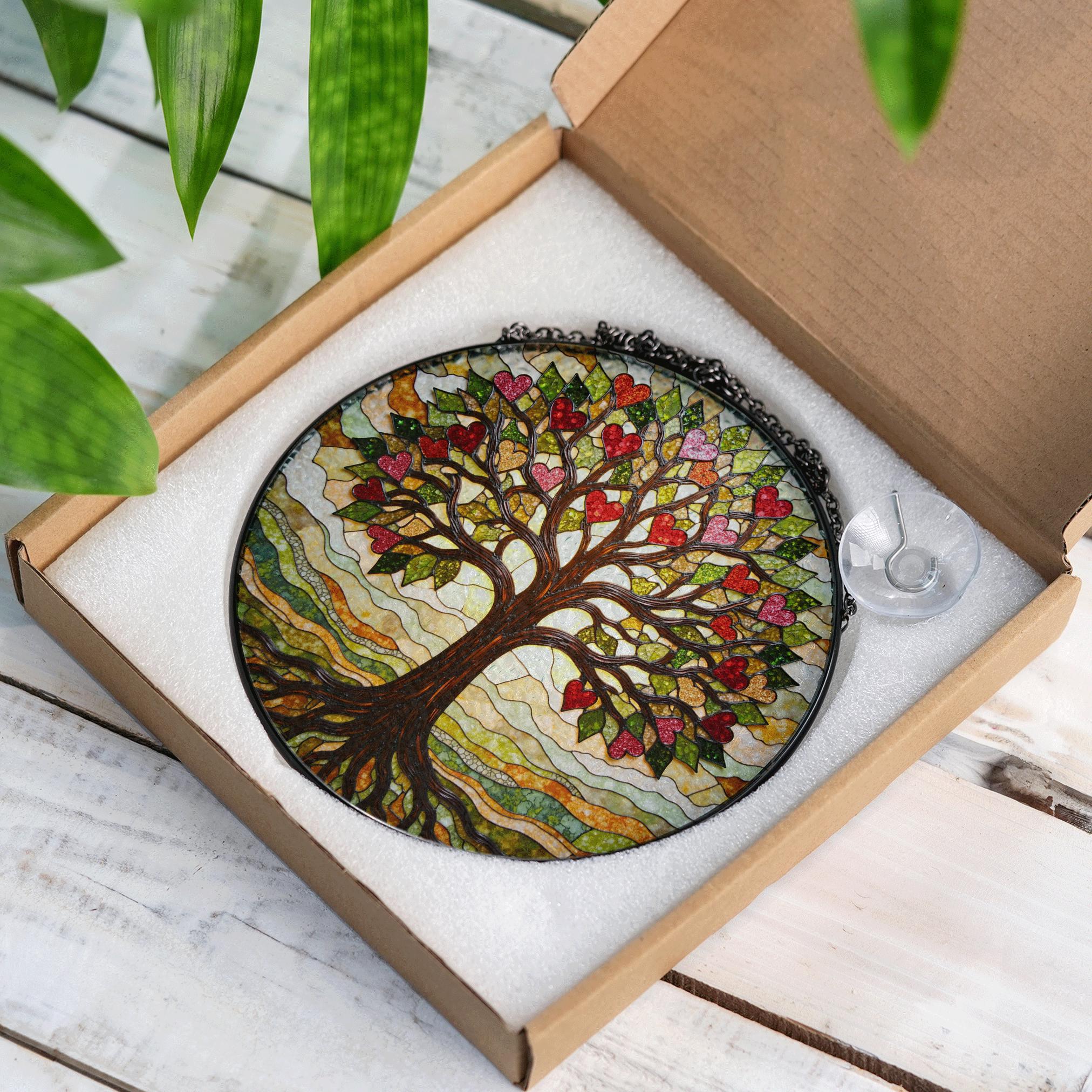 Image Industry Levensboom Gebrandschilderd Glas Effect Suncatcher - Tuin Gift - Outdoor Gift - Memorial Gift (13cm Image Industry Levensboom Gebrandschilderd Glas Effect Suncatcher - Tuin Gift - Outdoor Gift - Memorial Gift (13cm