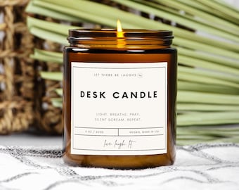 Funny Office Candle: 9oz Amber Jar, Clean Humor Desk Decor