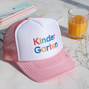 Kindergarten Embroidered Foam Trucker Cap, Teacher Embroidery Hat, Back to School, Teacher Gifts, Teacher Appreciation, Education Gifts