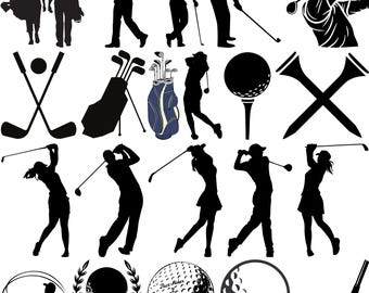 Golf SVG-Bundle, Golf Clipart PNG, Golfdesign SVG, Golfball Silhouette, Golf Schnittdateien, Golfer Vektor, Golf bedruckbar, Golfball Aufschlag