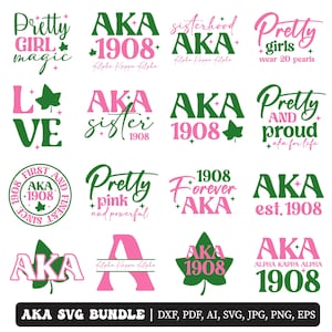 También conocido como SVG, Alpha Kappa Alpha SVG, Rush SVG, también conocido como SVG de hermandad, SVG rosa y verde, SVG de 1908, también conocido como SVG de letra, SVG griego, Archivos de hermandad, Cricut