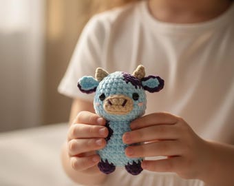 Crochet Cow Keychain Pattern, Amigurumi Cow PDF, Cow Bag Charm Tutorial, Cute Cow Plush Pattern, Easy Crochet Animal Pattern