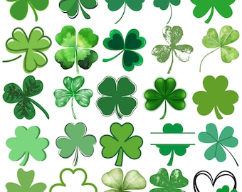 Shamrocks SVG, Clover Leaf Bundle, Lucky Clover Cut Files, Irish Shamrock SVG, St Patrick’s Day Cricut SVG, Shamrock Clipart Vector Art