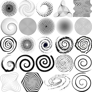 Spirale SVG-Bundle, Spirale Clipart, Hypnotic Spiral svg, Swirl svg, Spirale Cut-Dateien für Cricut, Spirale Vektor, abstrakter Swirl Png,