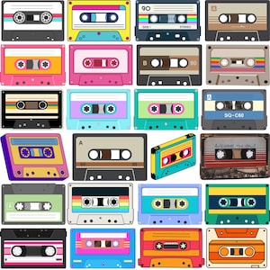 Paquete SVG de casete, clipart de casete, vector de casete retro, cinta vintage Svg/Png, casete Svg, casete de música, casete de audio Svg