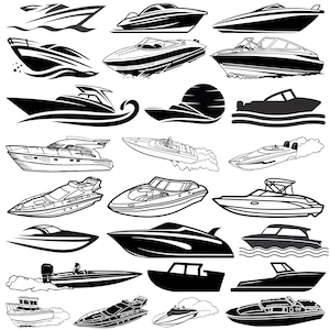 Speed Boat SVG Bundle, Motor Boat Clipart, Speed Boat Silhouette, Bass Boat SVG, Cruise Ship Svg, Boat PNG, Speed Boat Vector Cut Files
