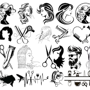 Hairdresser SVG Bundle, Hair Tools Clipart, Hairstylist Svg Png, Barber Cut Files for Cricut, Silhouette, Hair Salon SVG, Vector Design