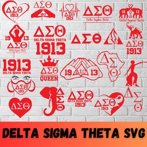Delta Sigma Theta Svg Bundle, 1913 AEO Clipart, Delta 1913 Cut File, Fraternidade Grega Svg, Sigma Theta PNG, Logotipo Dst Svg, Letras Gregas Svg