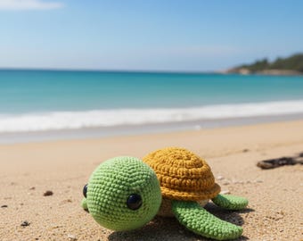 Haakpatroon schildpad pdf, amigurumi knuffel zeeschildpad, zelfstudie gehaakt speelgoedpatroon, eenvoudig pluchepatroon schildpad, gehaakt zeeleven pdf