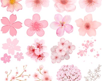 Cherry Blossom SVG, Japanese Sakura, Wildflower SVG, Birth Month Flower SVG, Sakura Flower png, Cherry Blossom Clipart, Pink Flowers Svg