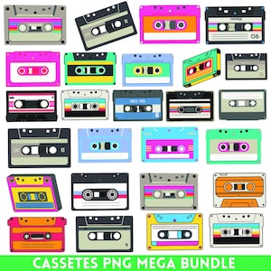 Cassette SVG Bundle, Cassette Clipart, Retro Cassette Vector, Vintage Tape Svg/Png, Cassette Tape Svg, Music Cassette, Audio Cassette Svg