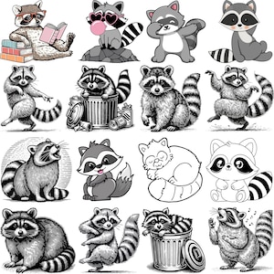 Raccoon SVG bundle, forest animal SVG files, cute raccoon clipart PNG, raccoon vector art, baby raccoon silhouette, wildlife SVG cut files, raccoon head design, cricut raccoon cut file, woodland animal SVG, forest critter vector, raccoon face SVG PNG EPS, raccoon decal designs, raccoon digital download, woodland nursery SVG, raccoon animal clipart, wildlife woodland cut file, raccoon t-shirt design elements, vinyl cutting raccoon bundle