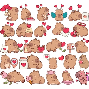 Cute Capybara PNG, Capybara Svg Bundle, Funny Capybara Clipart, Digital Sticker Pack, Kawaii Capybara Silhouette, Capybara Panda Cut File